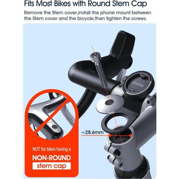 Bike Phone Mount,Mountain Bicycle Cell Phone Holder,Universal Aluminum Handlebar - Picture 2 of 7